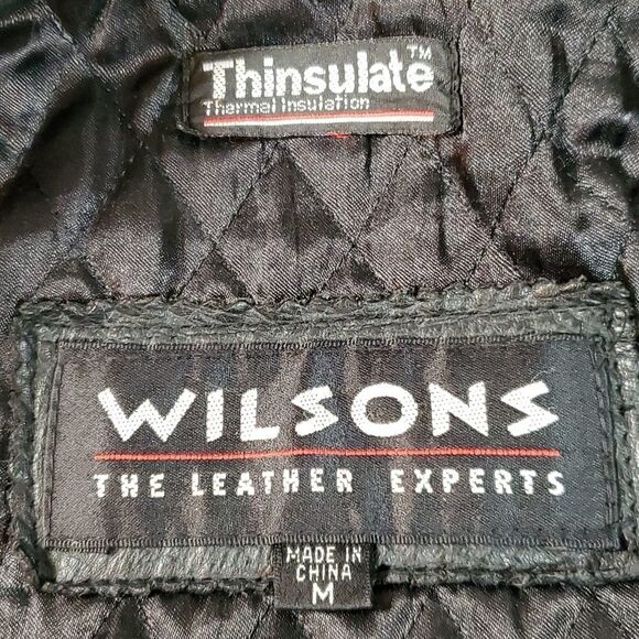 WILSON’S LEATHER Buttery Soft Leather Thinsulate Car‎ Coat Jacket Black Medium - Picture 12 of 15